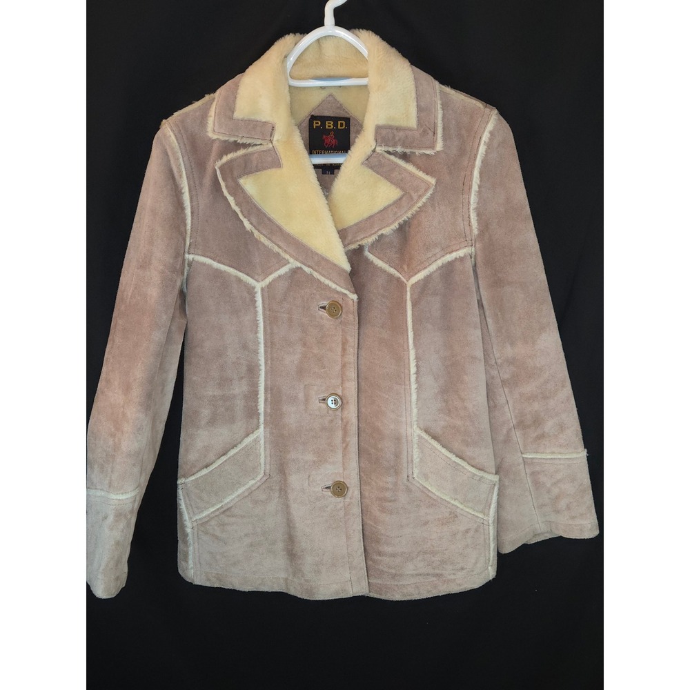 PBD International Leather‎ Shearling Lined Penny Lane Jacket Women Size 11